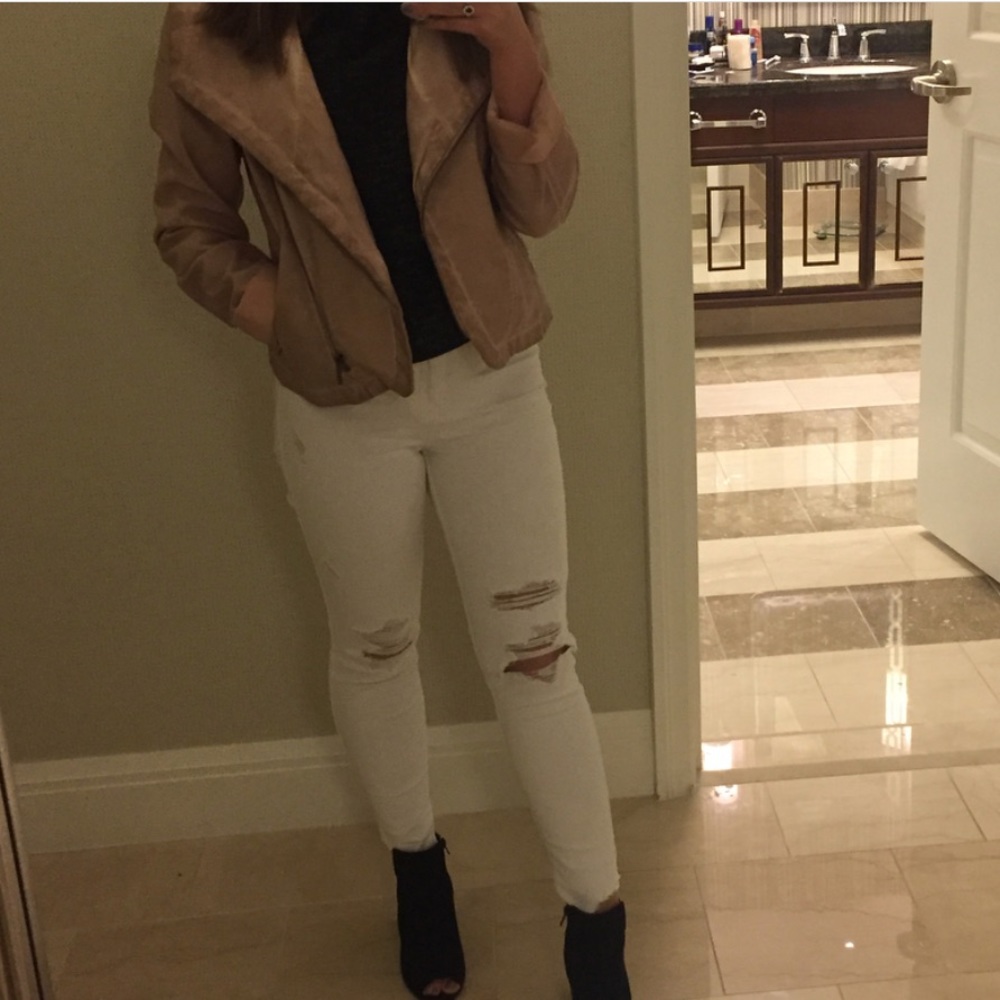 Pink leather jacket